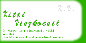 kitti viszkocsil business card